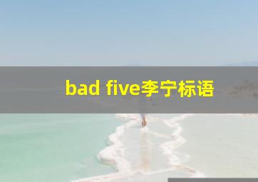 bad five李宁标语